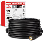 YAMATIC 25FT pressure washer hose with black finish