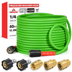 YAMATIC 40 FT pressure washer hose green model front view
