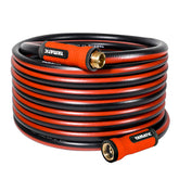 YAMATIC 50ft garden hose with 360° swivel brass handle front view
