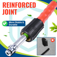 YAMATIC pressure washer hose on concrete surface