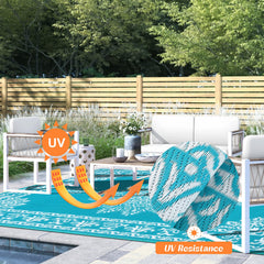 Yamaziot outdoor rug with decorative boho pattern