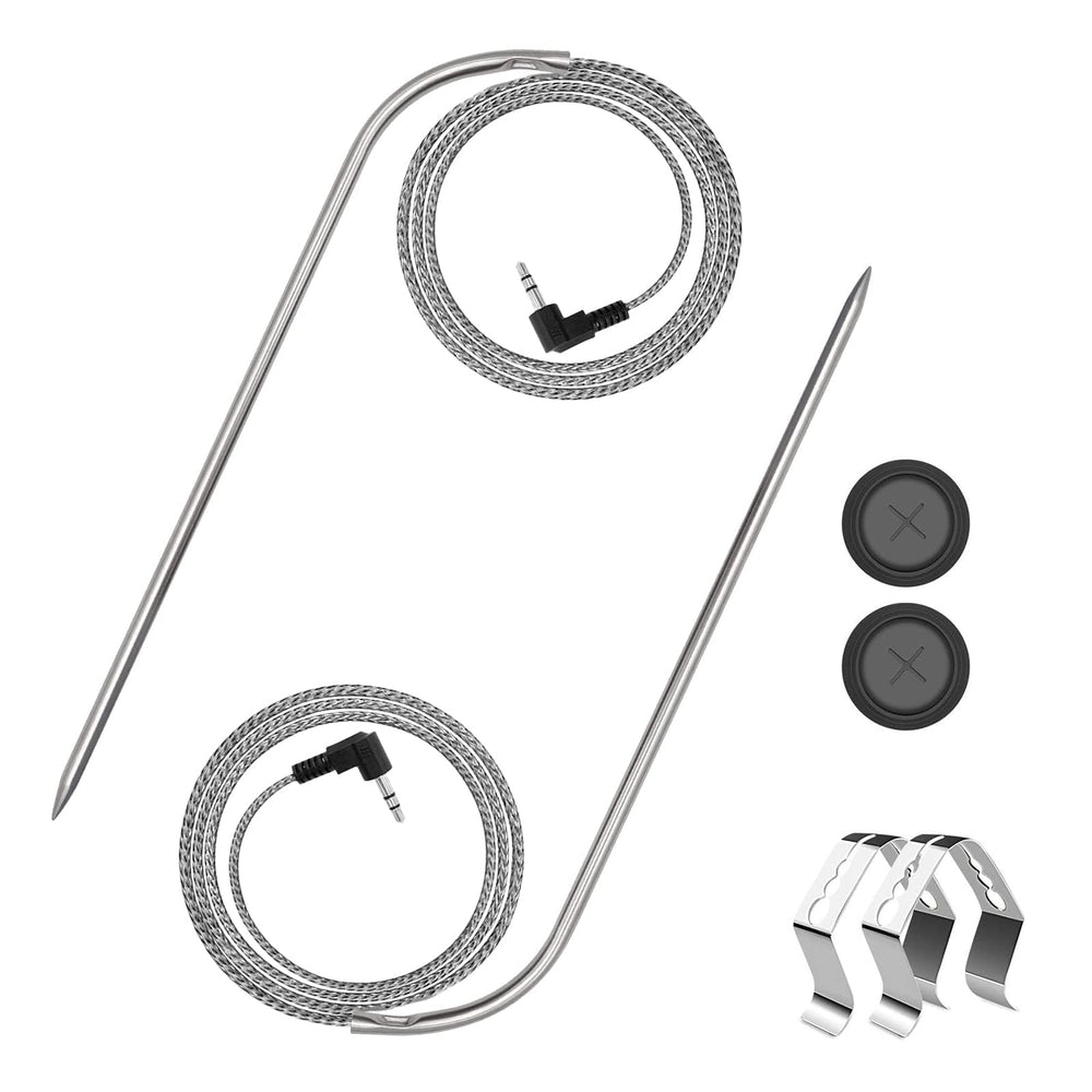 YAOAWE 2-Pack Meat Probe front view with stainless steel finish