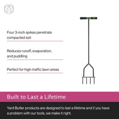 Yard Butler lawn care tool in a garden setting