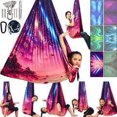 Yatoco Double Layer Sensory Swing in Fantasy Pink, front view