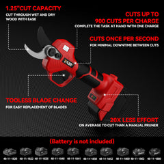 YAWV Electric Pruning Shears in use on a tree branch
