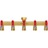 Yayamz 5 Way Garden Hose Splitter front view with brass finish