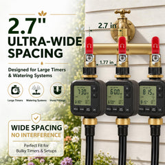Yayamz garden hose splitter with metal handles in use