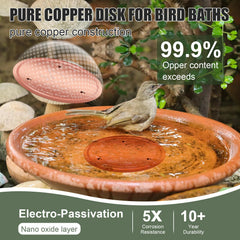 Yayiog Bird Bath Purification Disk in outdoor birdbath