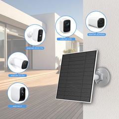 YCTechCam solar panel side view showing 9.8ft charging cable