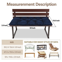 Yddsky garden bench cushion navy side view