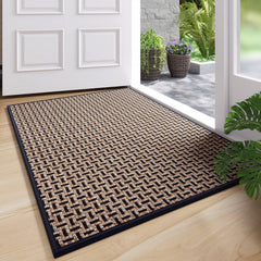 YDKGL Front Door Mat 24"x35" black model front view