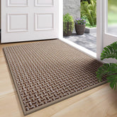 YDKGL Front Door Mat 24x35 brown color front view