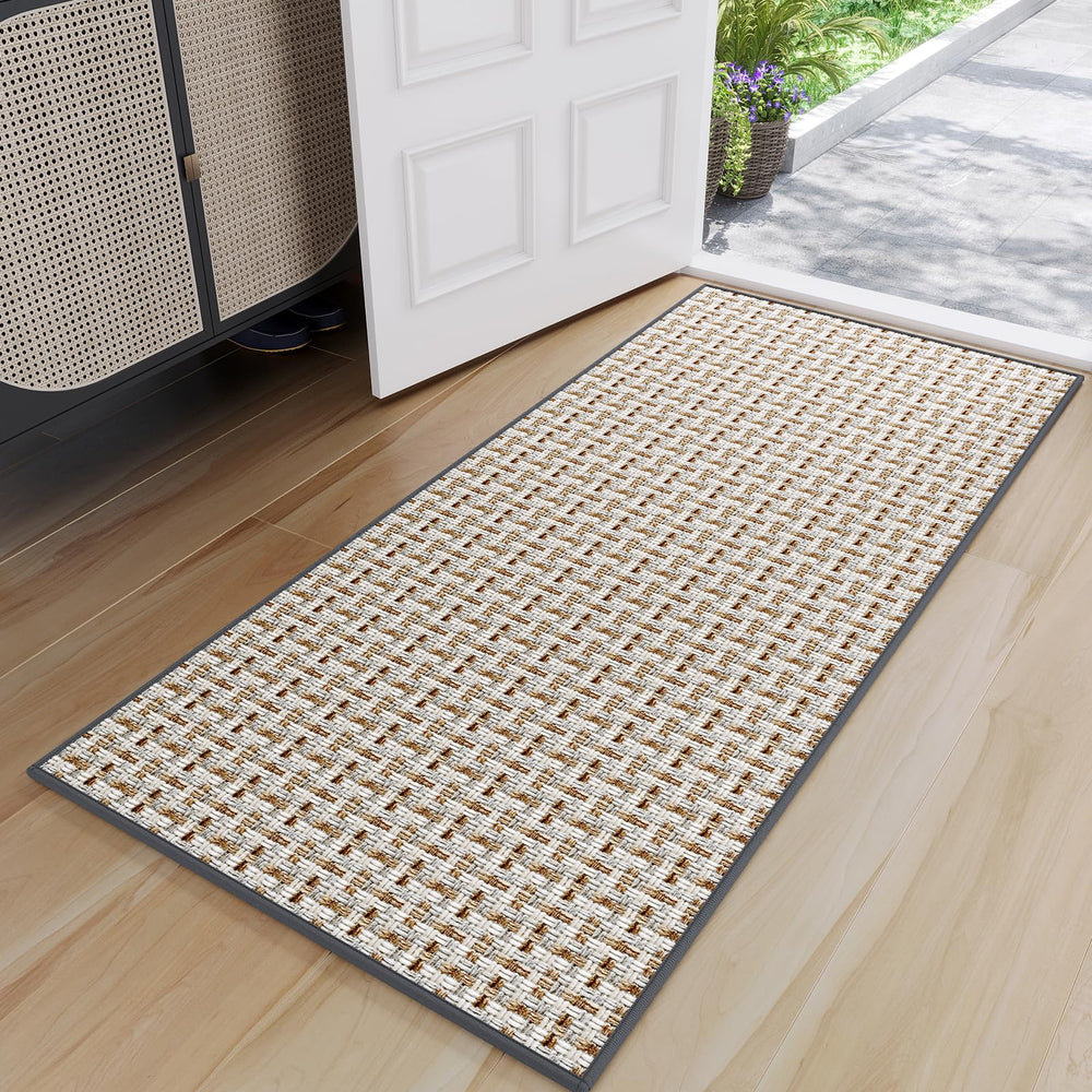 YDKGL front door mat gray 24 inches by 72 inches front view