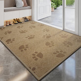 YDKGL Indoor Doormat 24x35 brown with paw print design front view