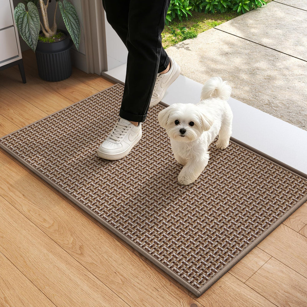 YDKGL Indoor Entrance Doormat 17x30 brown front view