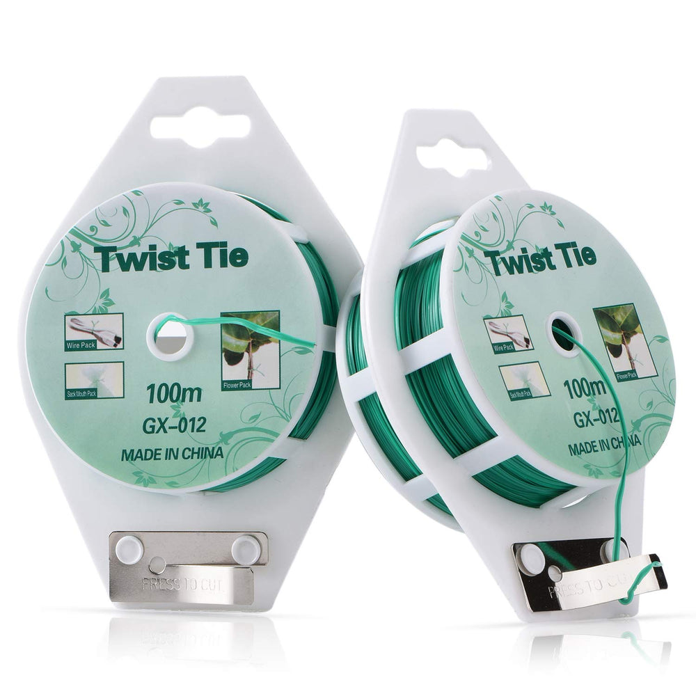 YDSL 328 Feet Green Coated Twist Tie front view