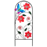 YEAHOME 33 Inch Decorative Garden Stakes with flowers and butterflies
