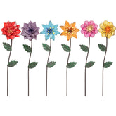 YEAHOME 6 Pack Flower Garden Stakes colorful design