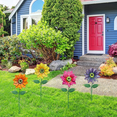 YEAHOME flower stake with shaking head in garden