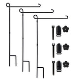 YEAHOME Garden Flag Holder Stand three pieces in black