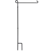 YEAHOME Garden Flag Stand Holder front view with black powder coating
