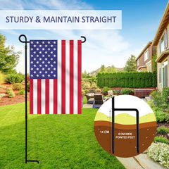 YEAHOME Garden Flag Stand Holder showing assembly instructions