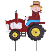 YEAHOME Scarecrow Tractor Garden Stake front view