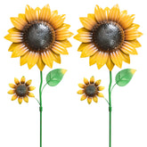 YEAHOME Sunflower Garden Stake front view with vibrant yellow petals