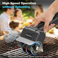 YEBLEM Electric Grill Brush with Type-C charging cable and protective glove