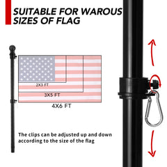 Yeesun 6FT flag pole side view showing black color