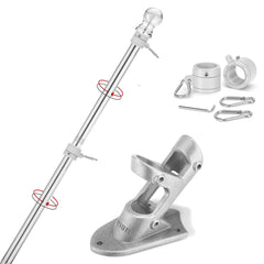 Yeesun 6FT Flag Pole silver finish front view