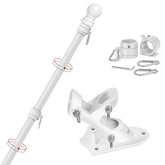 Yeesun 6FT flag pole with mounting hardware in white