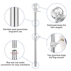 Yeesun flag pole with adjustable length and mounting hardware