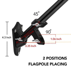 Yeesun flag pole with rotating rings for flag attachment