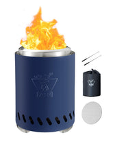 YEFU Tabletop Fire Pit front view with blue finish