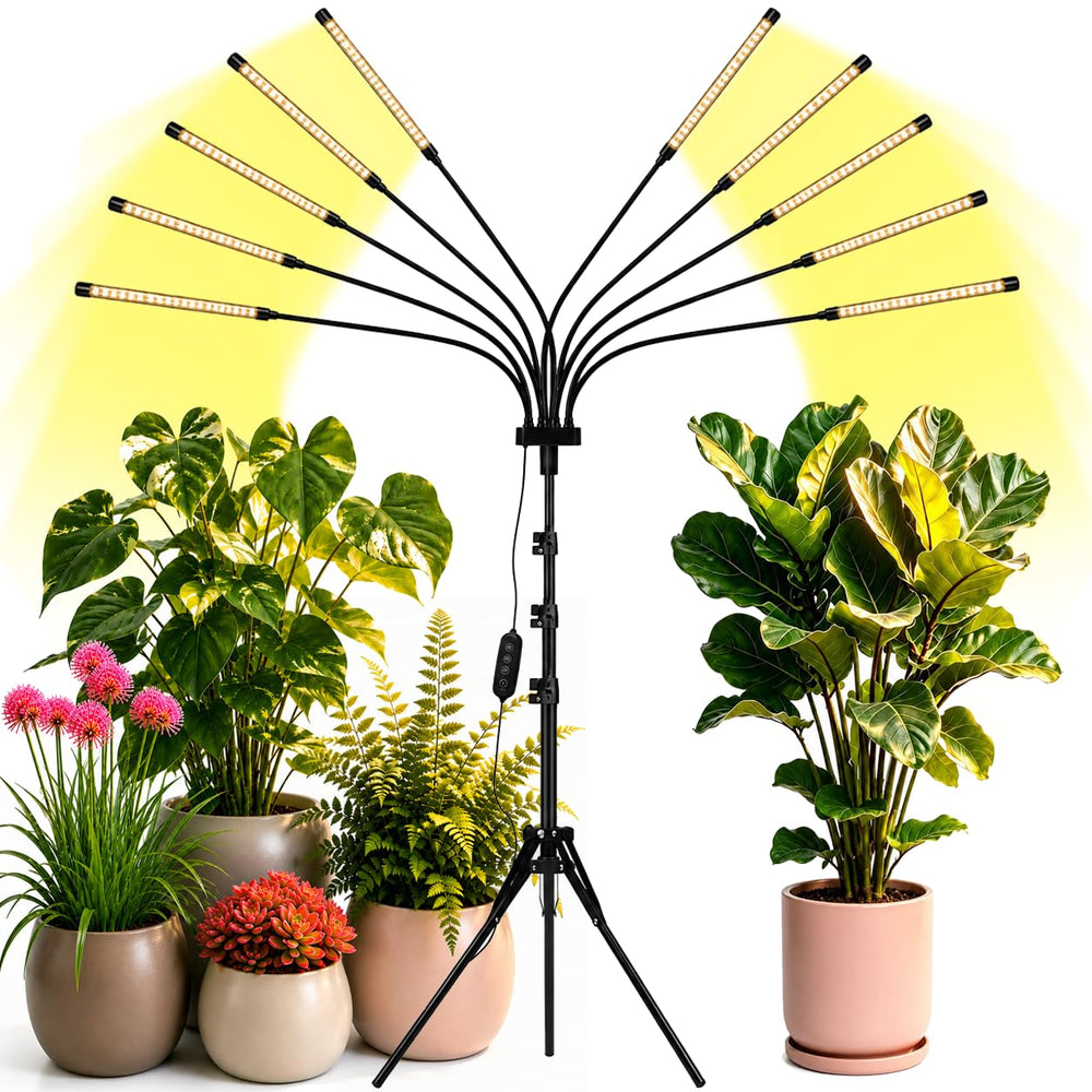Yehsence grow light kit with 10 heads and adjustable tripod