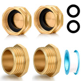 YELUN 3/4 inch brass garden hose end cap front view