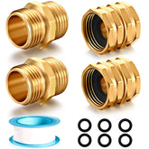 YELUN Garden Hose Fittings front view with brass finish
