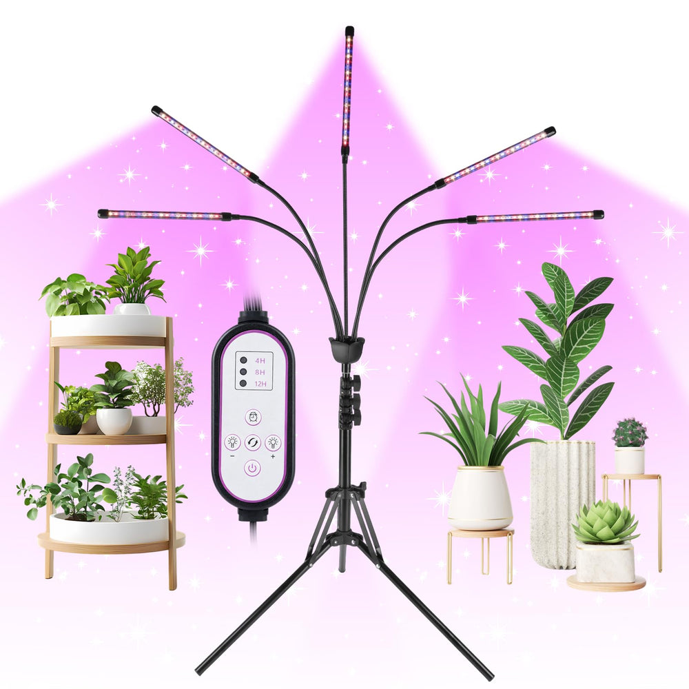 yentbokj grow light with 5 heads and tripod stand