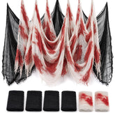 Yeomant Halloween Creepy Cloth 6Pcs pack with blood red and black fabric