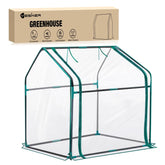 Yesker Mini Greenhouse front view with transparent PVC cover