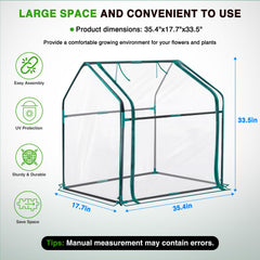 Yesker Mini Greenhouse side view showcasing zippered doors