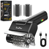 YesPict Electric Grill Brush front view with stainless steel brush head
