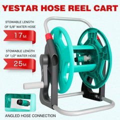 YESTAR garden hose reel showing handle for winding