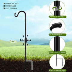 Yetene 24 inch shepherd's hook with bird feeder