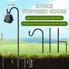 Yetene 24 inch shepherds hook with bird feeder