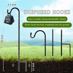 Yetene shepherd's hook side view with lantern