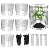YEXEXINM 18 PCS metal plant protectors in black, front view