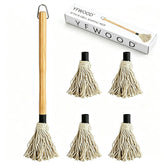 YFWOOD 18 Inch BBQ Mop Brush with wooden handle and cotton mop head