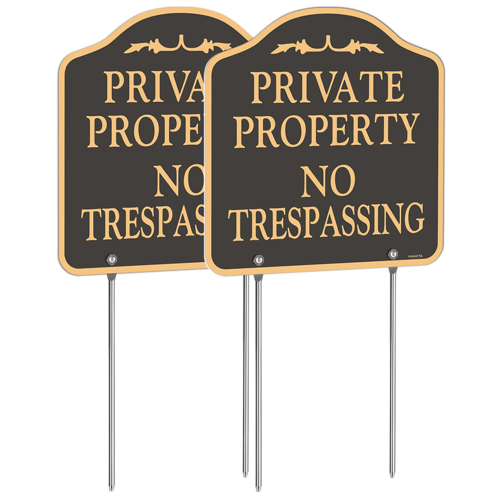 YHAIATTA No Trespassing Sign 12x12 inches front view